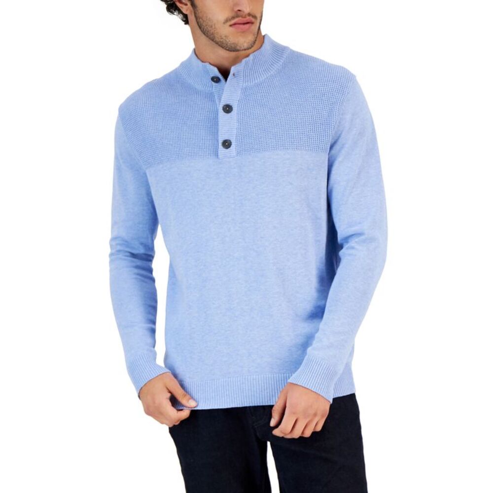 Club Room Mens Button Mock Neck Sweater